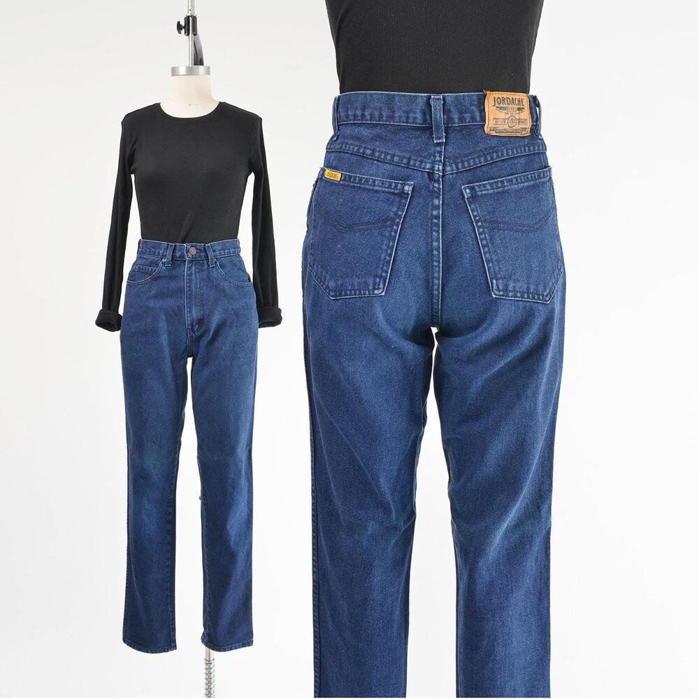 Vintage 90s Dark Wash Jordache Jeans High Waist Slim Fit Mom Jeans 27 waist